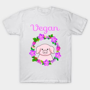 Vegan, cute pig design T-Shirt